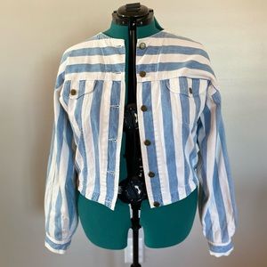 Arbor Creek blue and white stripes jean jacket